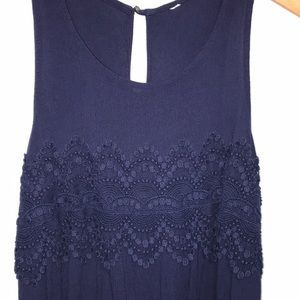 Deep Blue Crochet Top Dress - No Tags
